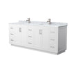 Custom image for White with Brushed Nickel Trim / White Carrara Marble / No Mirror