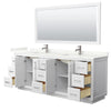 Custom image for White with Brushed Nickel Trim / Giotto Quartz / 70