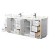 Custom image for White with Brushed Nickel Trim / Giotto Quartz / No Mirror