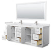 Custom image for White with Brushed Nickel Trim / White Cultured Marble / 70