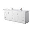 Custom image for White with Brushed Nickel Trim / White Cultured Marble / No Mirror