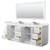 Custom image for White with Brushed Nickel Trim / White Cultured Marble / 70