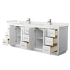 Custom image for White with Brushed Nickel Trim / White Quartz / No Mirror