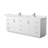 Custom image for White with Brushed Nickel Trim / White Quartz / No Mirror