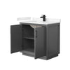 Custom image for Dark Gray with Matte Black Trim / Carrara Cultured Marble / No Mirror