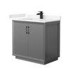 Custom image for Dark Gray with Matte Black Trim / Carrara Cultured Marble / No Mirror