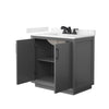 Custom image for Dark Gray with Matte Black Trim / Carrara Cultured Marble / No Mirror