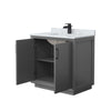 Custom image for Dark Gray with Matte Black Trim / White Carrara Marble / No Mirror