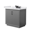 Custom image for Dark Gray with Matte Black Trim / White Cultured Marble / No Mirror