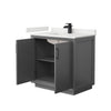 Custom image for Dark Gray with Matte Black Trim / White Quartz / No Mirror