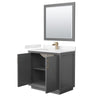 Custom image for Dark Gray with Satin Bronze Trim / Carrara Cultured Marble / 34
