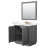 Custom image for Dark Gray with Satin Bronze Trim / Carrara Cultured Marble / 34