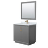 Custom image for Dark Gray with Satin Bronze Trim / White Carrara Marble / 34