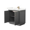 Custom image for Dark Gray with Satin Bronze Trim / Giotto Quartz / No Mirror