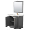 Custom image for Dark Gray with Satin Bronze Trim / White Quartz / 34