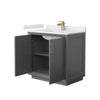 Custom image for Dark Gray with Satin Bronze Trim / White Quartz / No Mirror