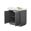 Custom image for Dark Gray with Satin Bronze Trim / White Quartz / No Mirror