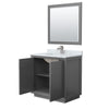 Custom image for Dark Gray with Brushed Nickel Trim / White Carrara Marble / 34