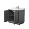 Custom image for Dark Gray with Brushed Nickel Trim / White Carrara Marble / No Mirror