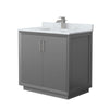 Custom image for Dark Gray with Brushed Nickel Trim / White Carrara Marble / No Mirror