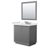 Custom image for Dark Gray with Brushed Nickel Trim / White Cultured Marble / 34