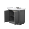 Custom image for Dark Gray with Brushed Nickel Trim / White Cultured Marble / No Mirror
