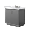 Custom image for Dark Gray with Brushed Nickel Trim / White Cultured Marble / No Mirror