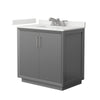 Custom image for Dark Gray with Brushed Nickel Trim / White Quartz / No Mirror