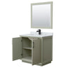 Custom image for Light Green with Matte Black Trim / White Carrara Marble / 34