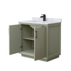 Custom image for Light Green with Matte Black Trim / White Carrara Marble / No Mirror