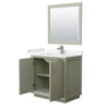 Custom image for Light Green with Brushed Nickel Trim / Carrara Cultured Marble / 34