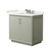 Custom image for Light Green with Brushed Nickel Trim / Carrara Cultured Marble / No Mirror