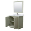 Custom image for Light Green with Brushed Nickel Trim / White Carrara Marble / 34
