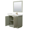 Custom image for Light Green with Satin Bronze Trim / White Quartz / 34