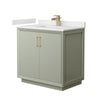 Custom image for Light Green with Satin Bronze Trim / White Quartz / No Mirror