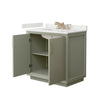 Custom image for Light Green with Satin Bronze Trim / White Quartz / No Mirror
