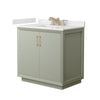 Custom image for Light Green with Satin Bronze Trim / White Quartz / No Mirror