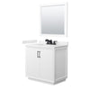 Custom image for White with Matte Black Trim / Carrara Cultured Marble / 34