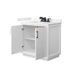 Custom image for White with Matte Black Trim / Carrara Cultured Marble / No Mirror