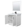 Custom image for White with Matte Black Trim / White Carrara Marble / 34