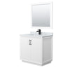 Custom image for White with Matte Black Trim / White Carrara Marble / 34