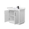 Custom image for White with Matte Black Trim / White Cultured Marble / No Mirror