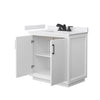 Custom image for White with Matte Black Trim / White Cultured Marble / No Mirror
