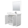 Custom image for White with Brushed Nickel Trim / Carrara Cultured Marble / 34