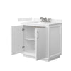 Custom image for White with Brushed Nickel Trim / Carrara Cultured Marble / No Mirror