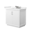 Custom image for White with Brushed Nickel Trim / Carrara Cultured Marble / No Mirror