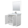 Custom image for White with Brushed Nickel Trim / White Carrara Marble / 34