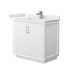 Custom image for White with Brushed Nickel Trim / White Cultured Marble / No Mirror