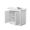 Custom image for White with Brushed Nickel Trim / White Cultured Marble / No Mirror