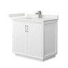 Custom image for White with Brushed Nickel Trim / White Quartz / No Mirror
